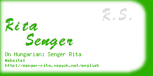 rita senger business card